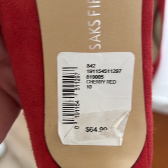 Saks Fifth Avenue Red Heels - Picture 6 of 8